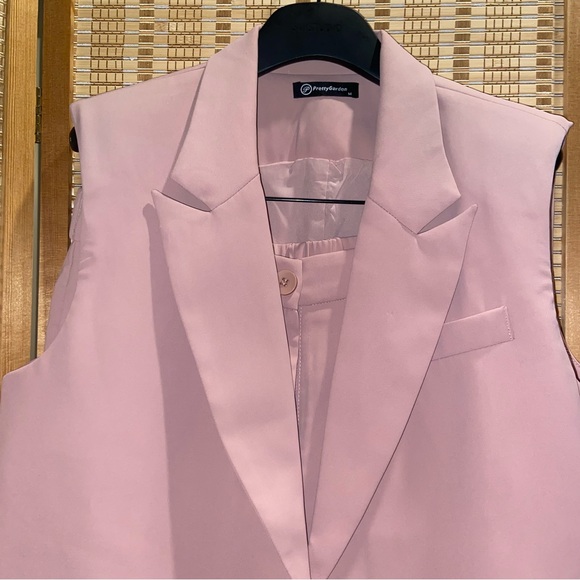 PRETTYGARDEN Women's 2 Piece Sleeveless vest trouser Suit Set pink - Picture 10 of 16
